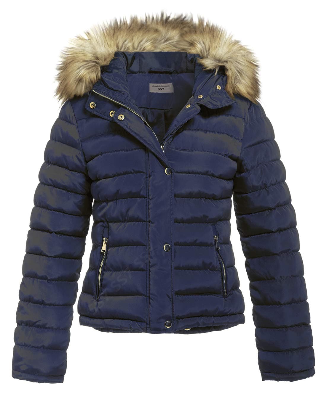 SS7 Women's Padded Winter Quilted Fur Parka Jacket, Sizes 8 to 16