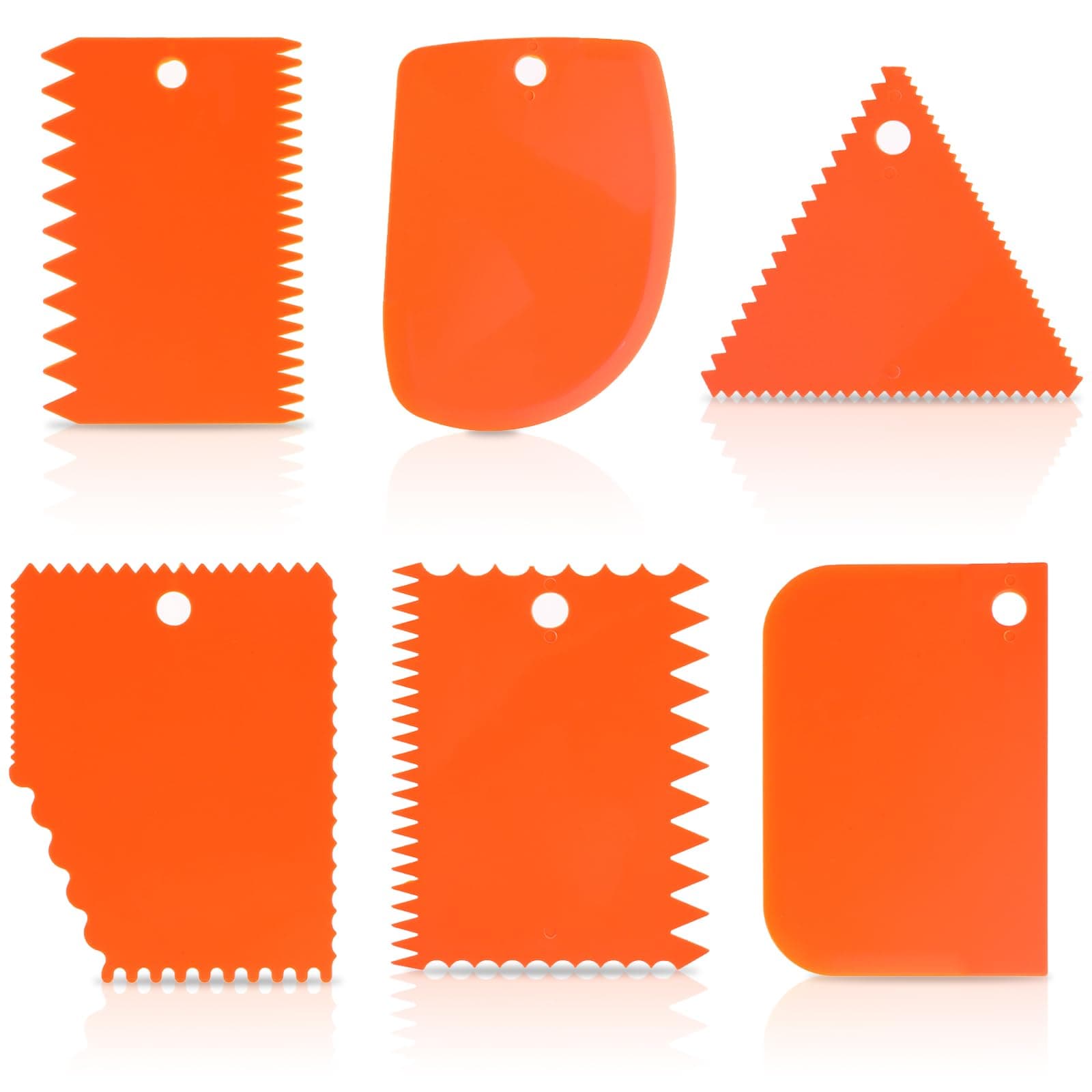 cobee 6 Pcs Plastic Clay Scraper, Pottery Scraper Tool Scraping Handle Carved Soft Clay Sculpture Knife Industrial Clay Scraper Sculpture Tool for Beginners Professionals Pottery Enthusiast(Orange)