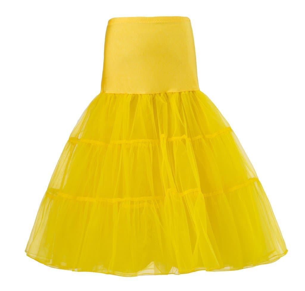 Maxmaxi 50s Women Vintage Petticoat 25" Retro Underskirt Rockabilly Tutu Fancy Skirt