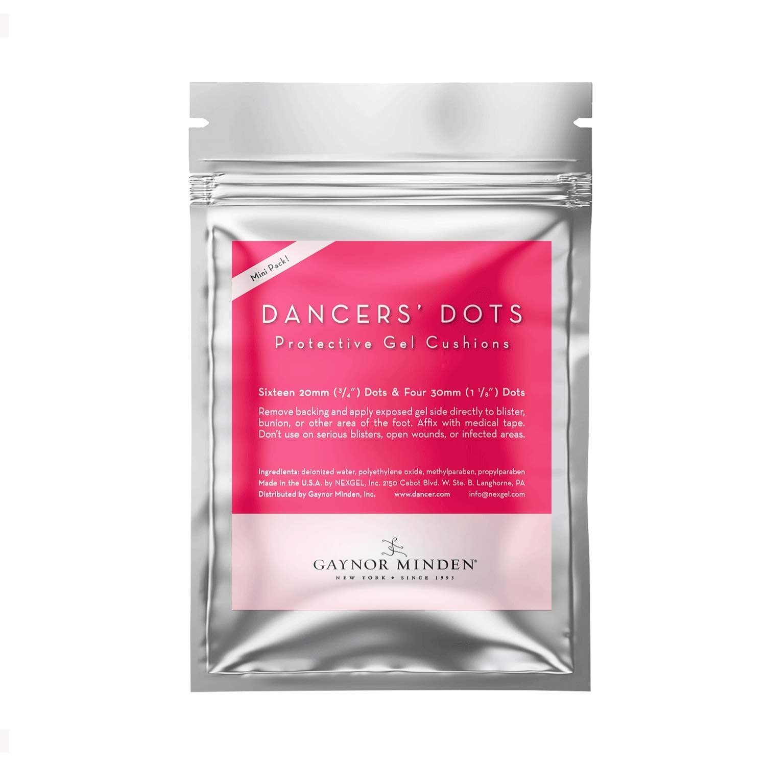 Dancers Dots | Gel Blister Pads | Hydrogel Patches for Prevention of Blisters | Instant Cooling and Soothing Relief | 20-Count (2 Sizes)