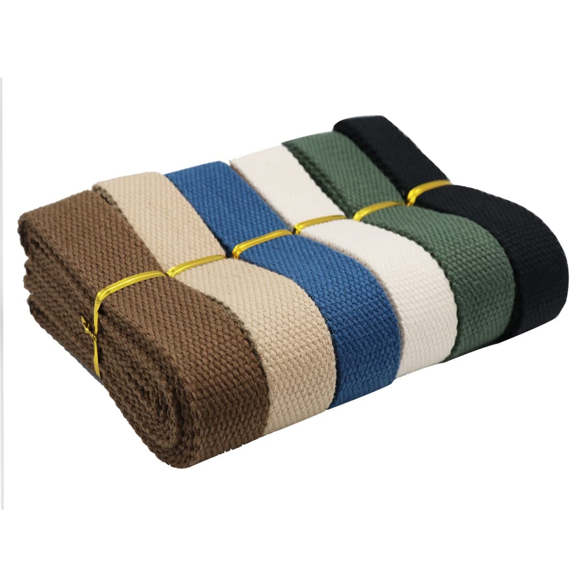 Rydowenna Heavy Cotton Webbing 1 Inch Wide 12 Yard 6 Color Mixed Polyester Cotton Webbing Strap for Webbing Bag Handles, Bag Strap,Tote Bag Webbing，Cloth Belt,Making Outdoor Supplies(Mixed Color)