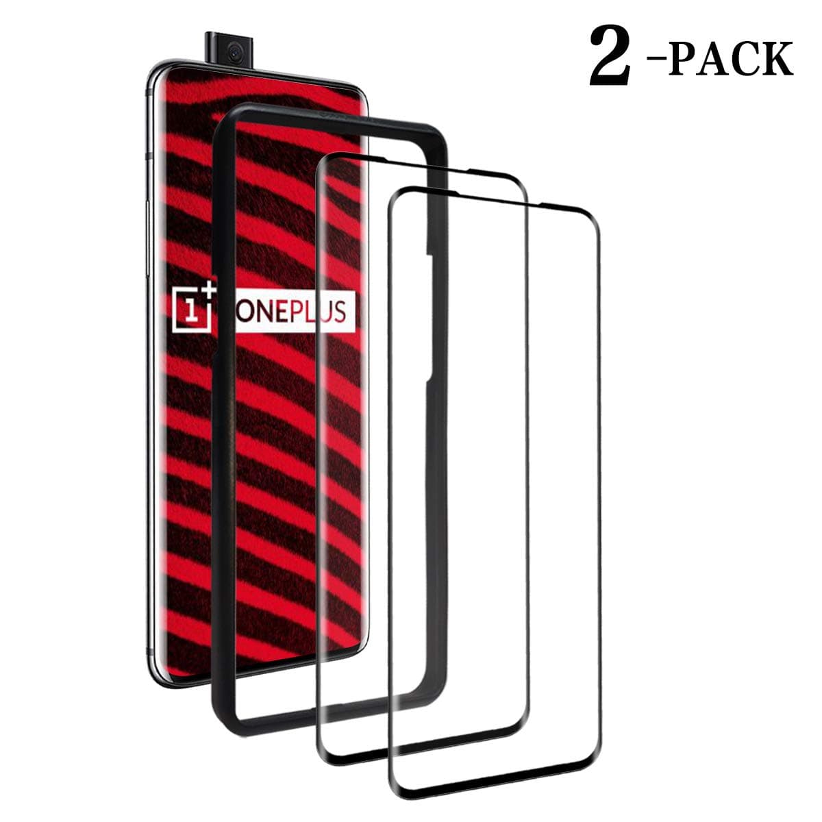 YEEHAN for OnePlus 7 Pro Screen Protector（2 PACK）, [3D Ultra-clear] [9H Hardness] [Anti-Scratch] [With Mount Positioner] Full Screen Protector for OnePlus 7 Pro