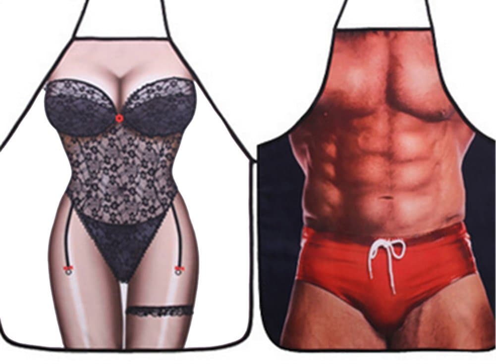 LongOu Sexy Girl Strong Men Couple Kitchen Apron, Gifts