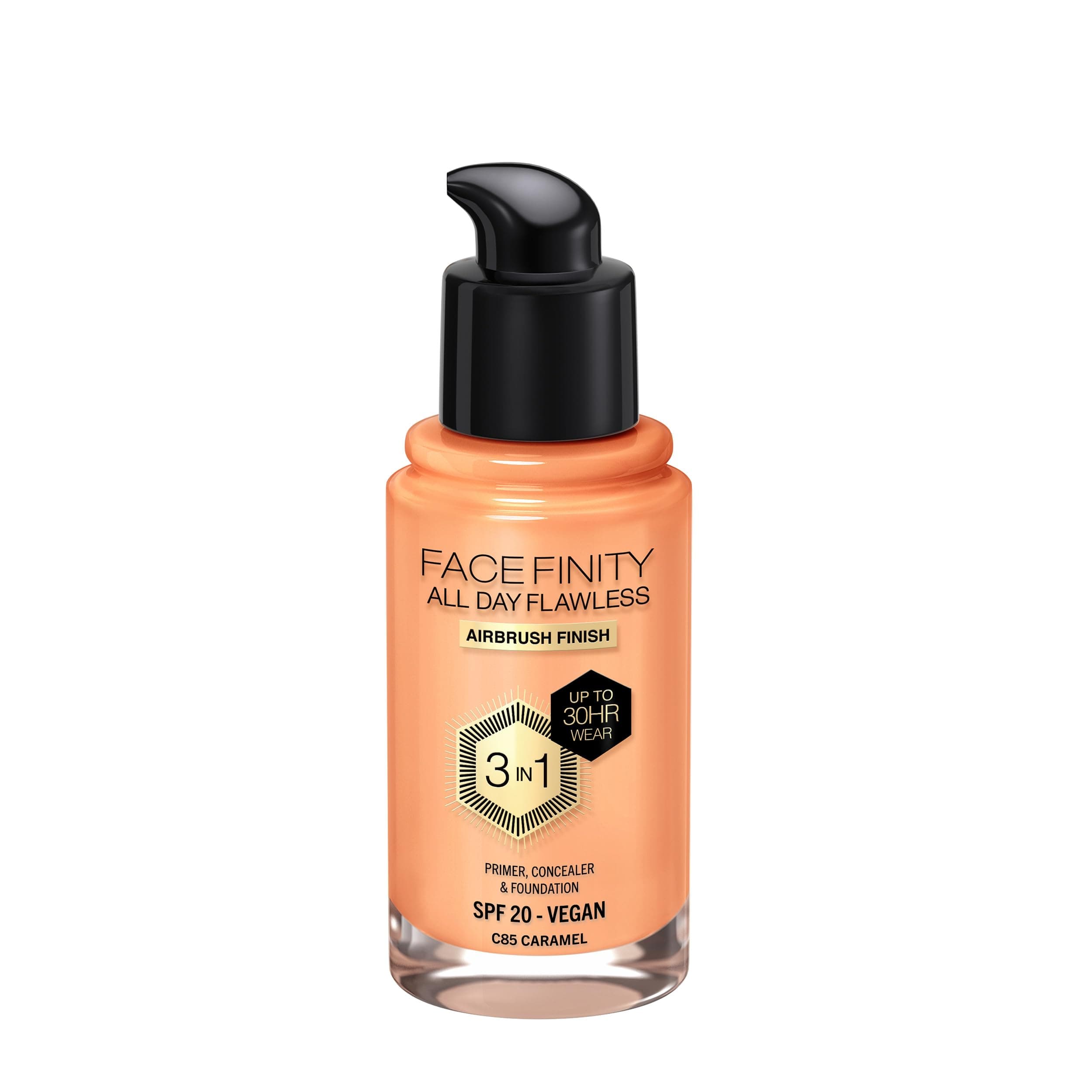 Max Factor Max Factor Facefinity All Day Flawless 3 In 1 Foundation, Shade 85 caramel, Caramel, 30 ml