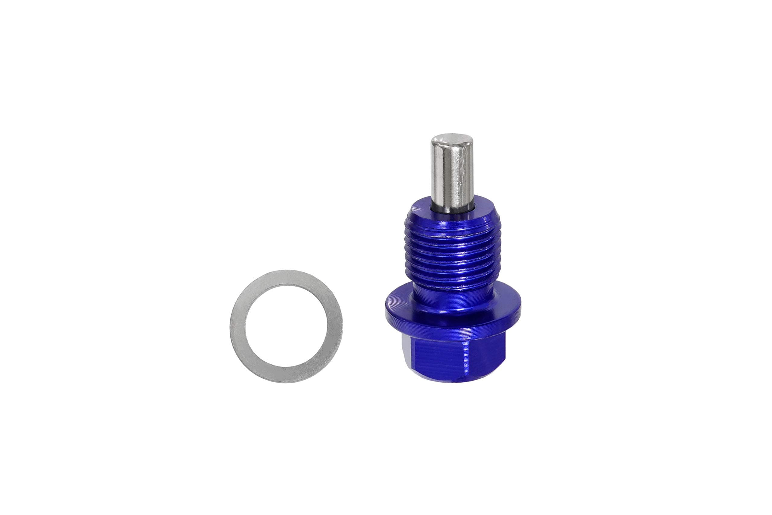 Magnetic Oil Drain Plug Bolt with Gasket Washer Seal Included Reusable Aluminum Plug (M14 x 1.5, Blue)