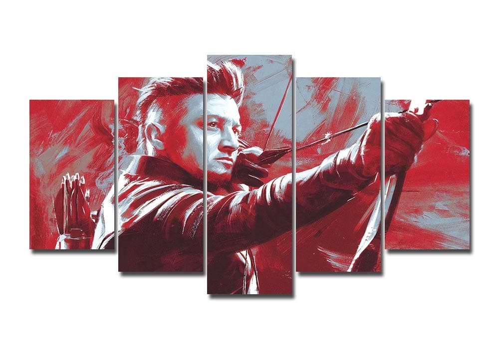 LMPTART(TM Framed 60x32inches Print 5 Panels Avengers Endgame Marvel Comics Superhero Hawkeye Movie Poster Canvas Wall Art Painting for Children Kids Decor Home Decor Wall Art Picture Ready to Hang