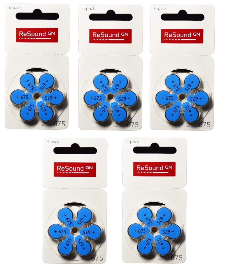 Resound GN Size 675 Hearing Aid Battery (pack of 5)