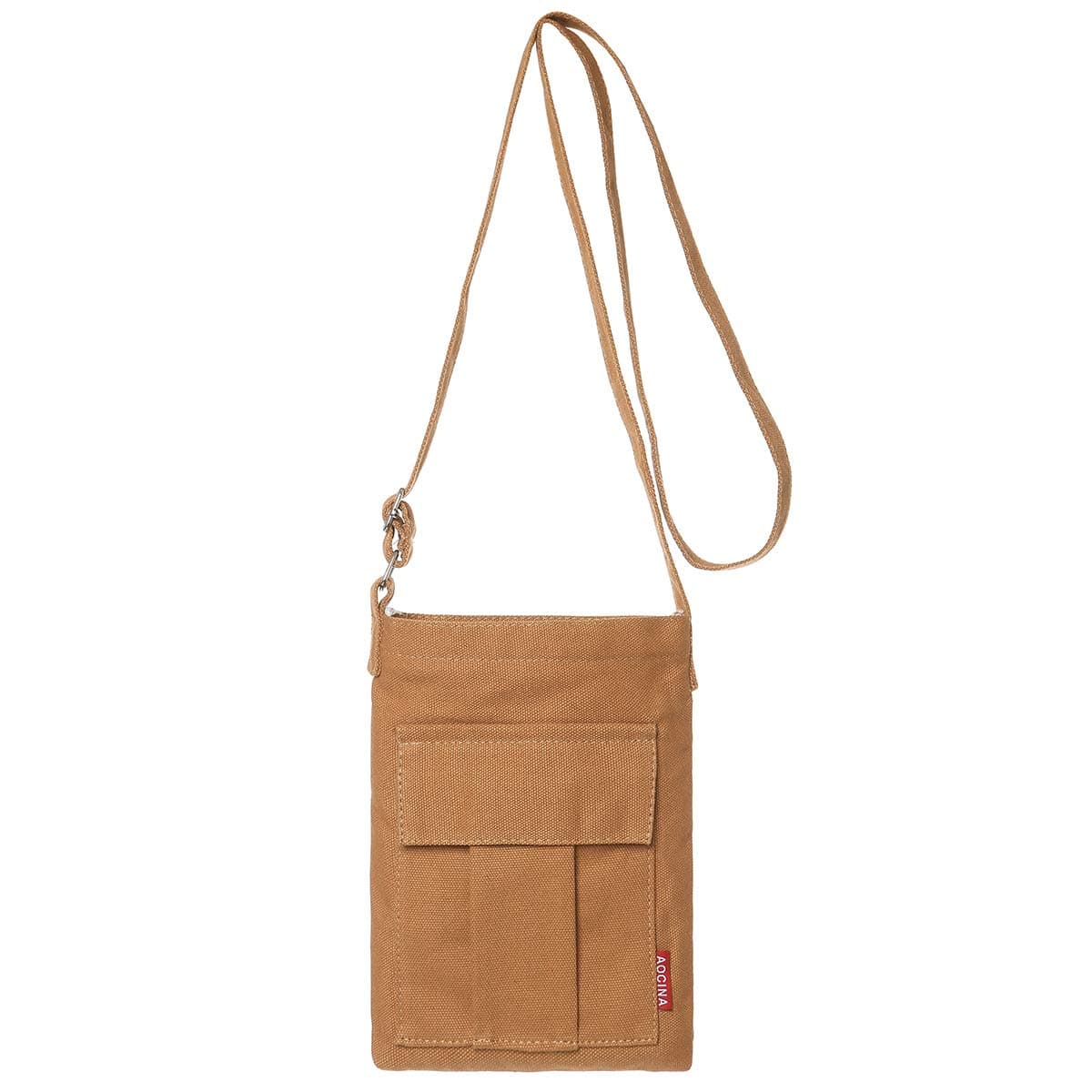 AOCINA Small Crossbody Bags for Women Small Canvas Purses for Teen Girls Lightweight Mini Purse Bag(A-Dark Brown)