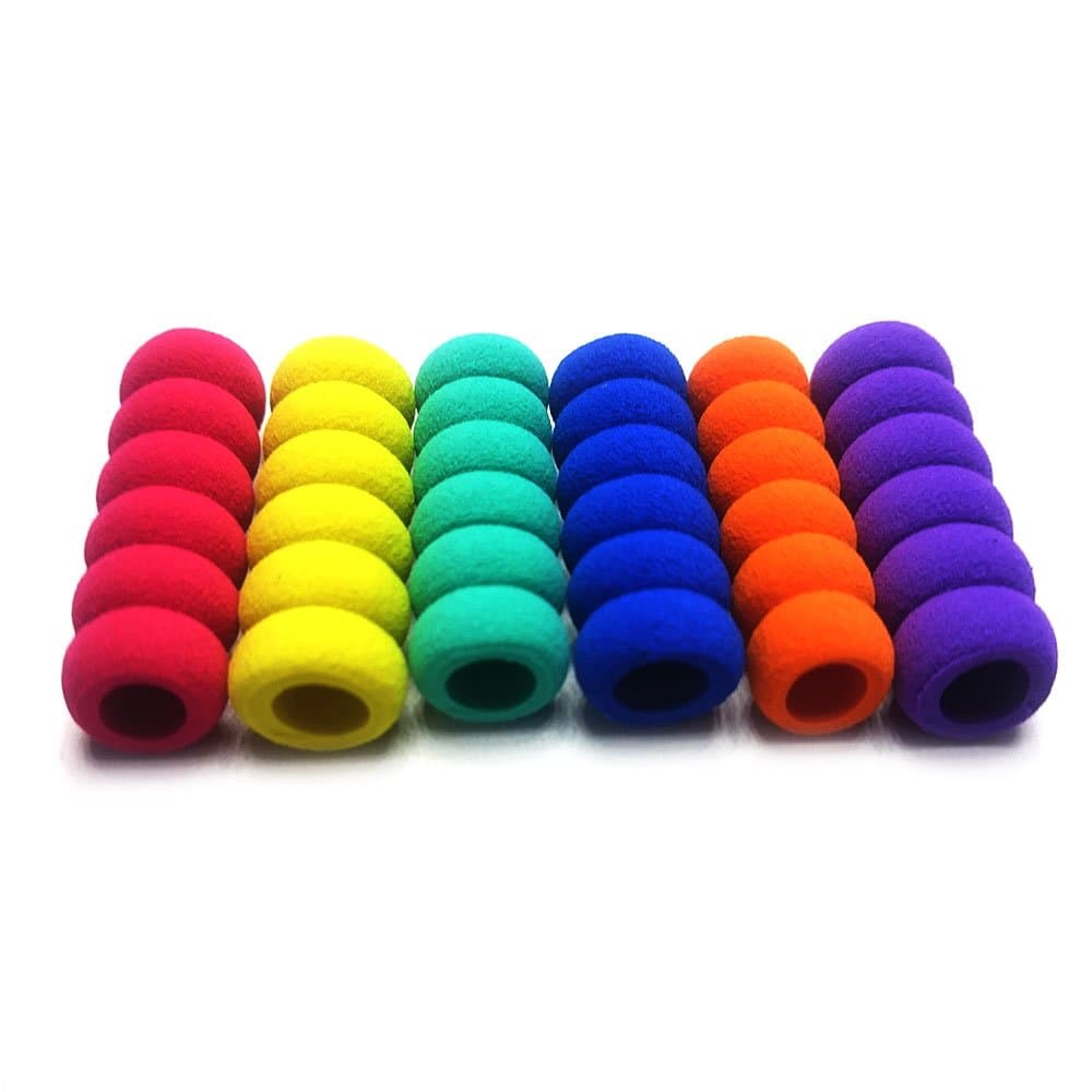 6 Pcs. Pencil Grips, Soft Cushioned Foam, Assorted Colors