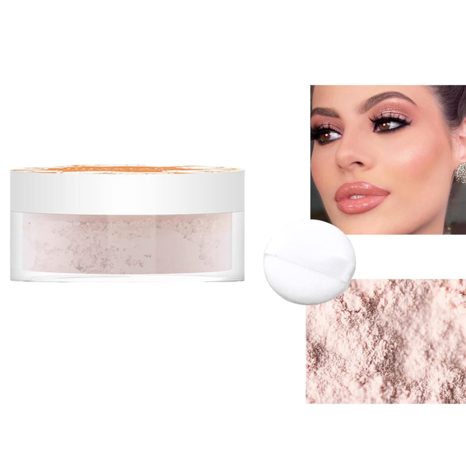 Azonee Loose Setting Powder, Pink Translucent Setting Powder Makeup, Setting Powder Translucent, Silky Face Powder, Translucent Face Powder for Oil Control, Powder Foundation for Natural Clear