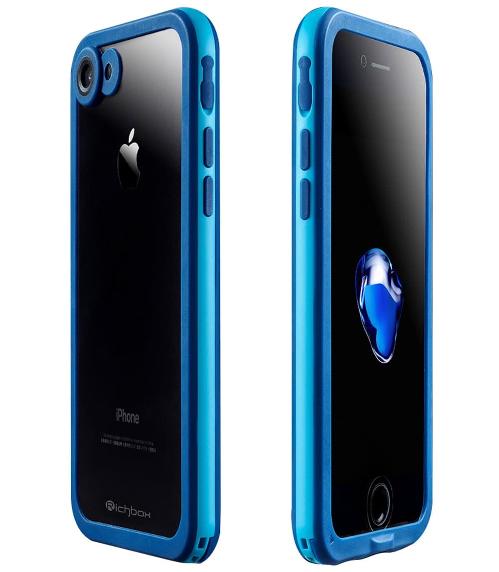 iPhone 7 Plus Waterproof Case, Richbox ShockProof IP68 Certified With Touch ID SandProof Dust Snow Proof Full Body Waterproof Cover for iPhone 7 Plus (5.5 inch) (Blue)
