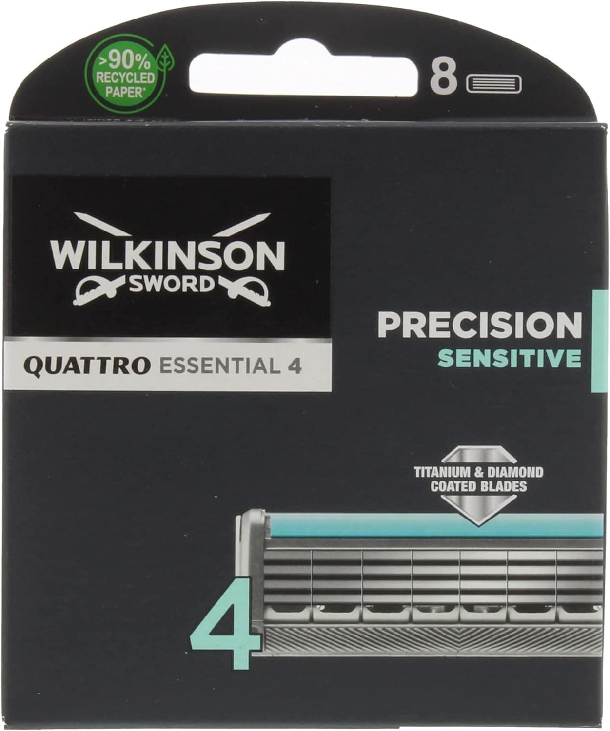 Quattro Titanium Sensitive Razor Blades - Pack of 8 Blades