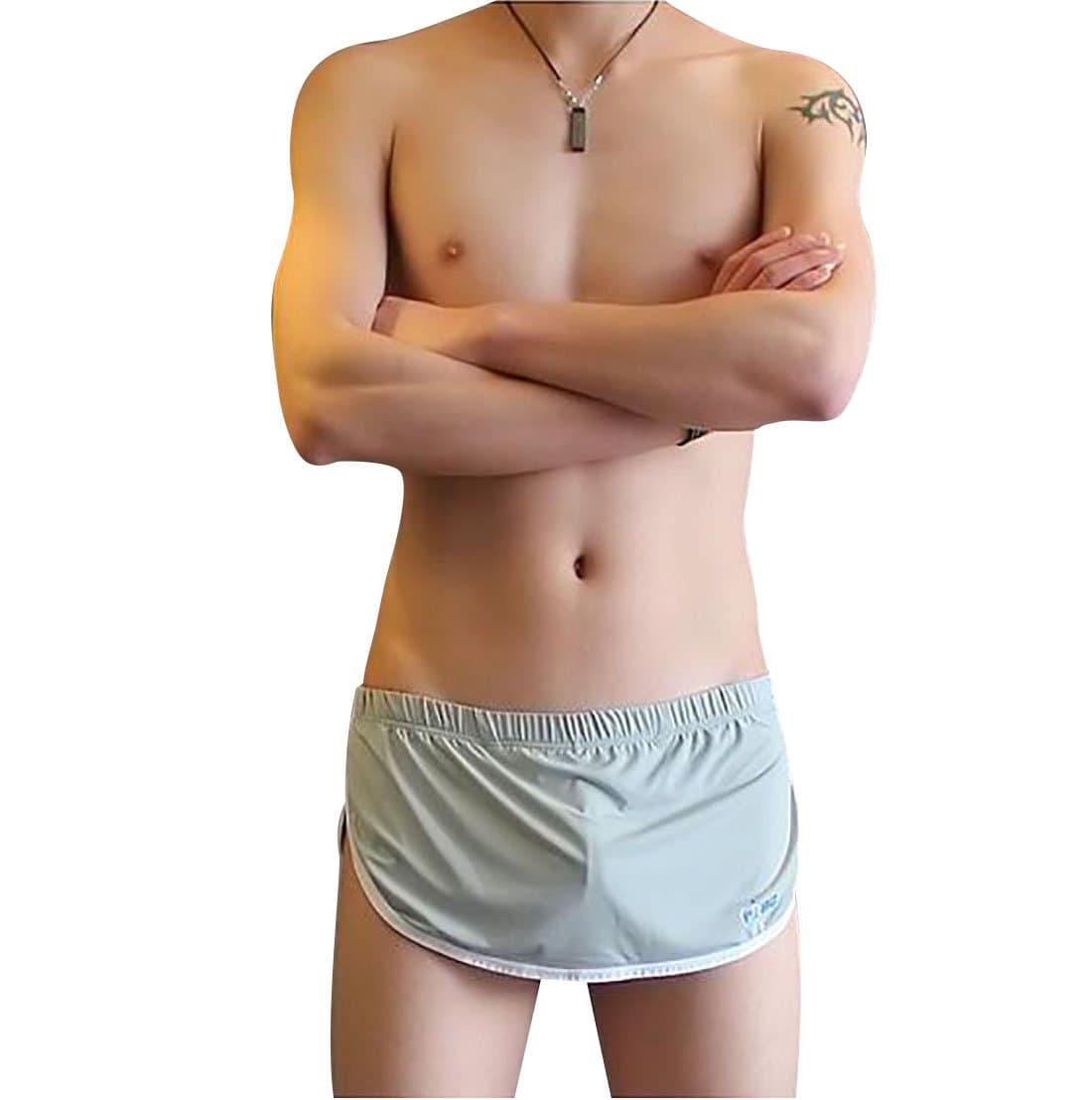 Brozne Times (TM) Mens Sexy Seamless Underwear G-String/T-Back Grey