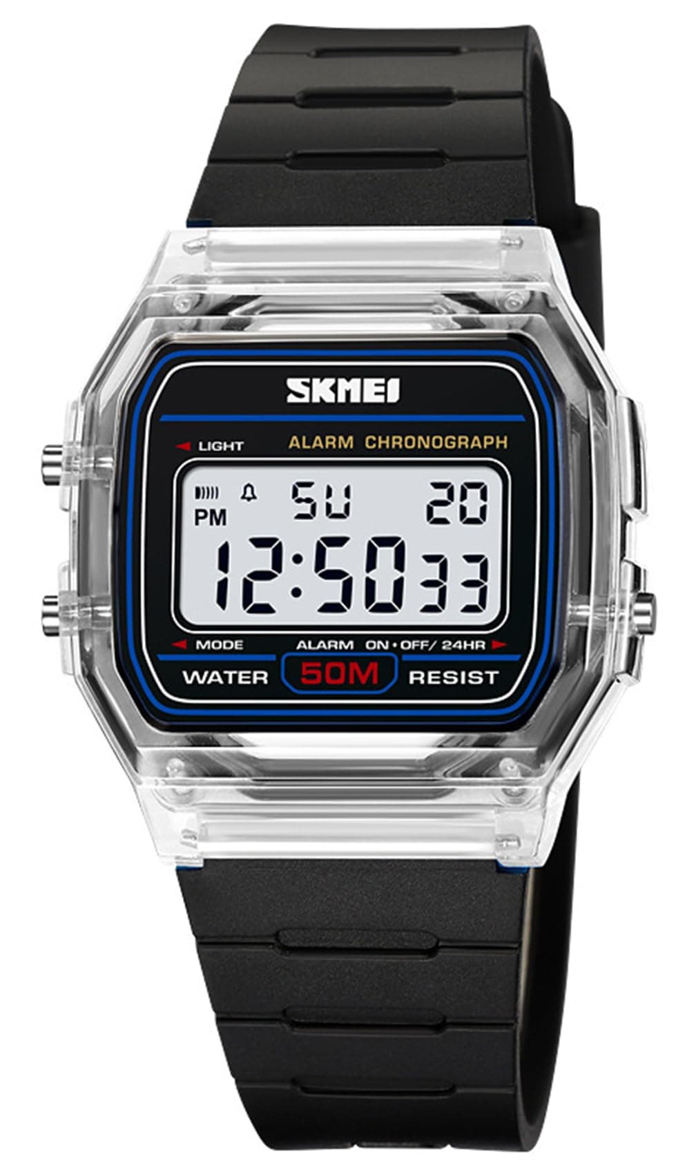 GosasaUnisex Digital Watch Women Men Multifunction Outdoor Sport Watches Casual Silicone Strap Stopwatch Alarm Countdown Dual Time 50M Waterproof for Women Men