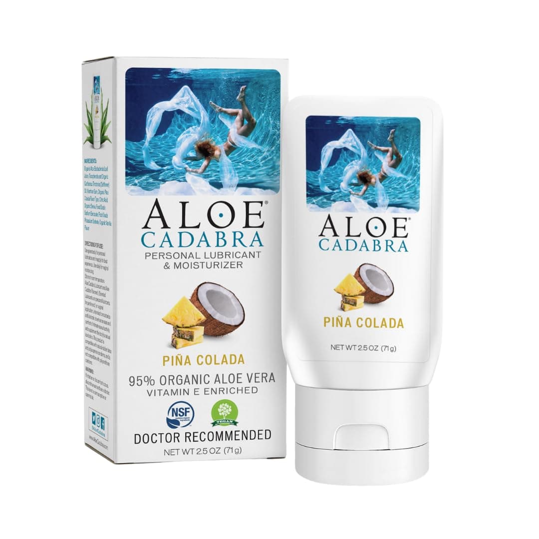 Aloe Cadabra Flavored Personal Organic Edible Pina Colada Oral Lubricant for Men, Women (2.5oz)