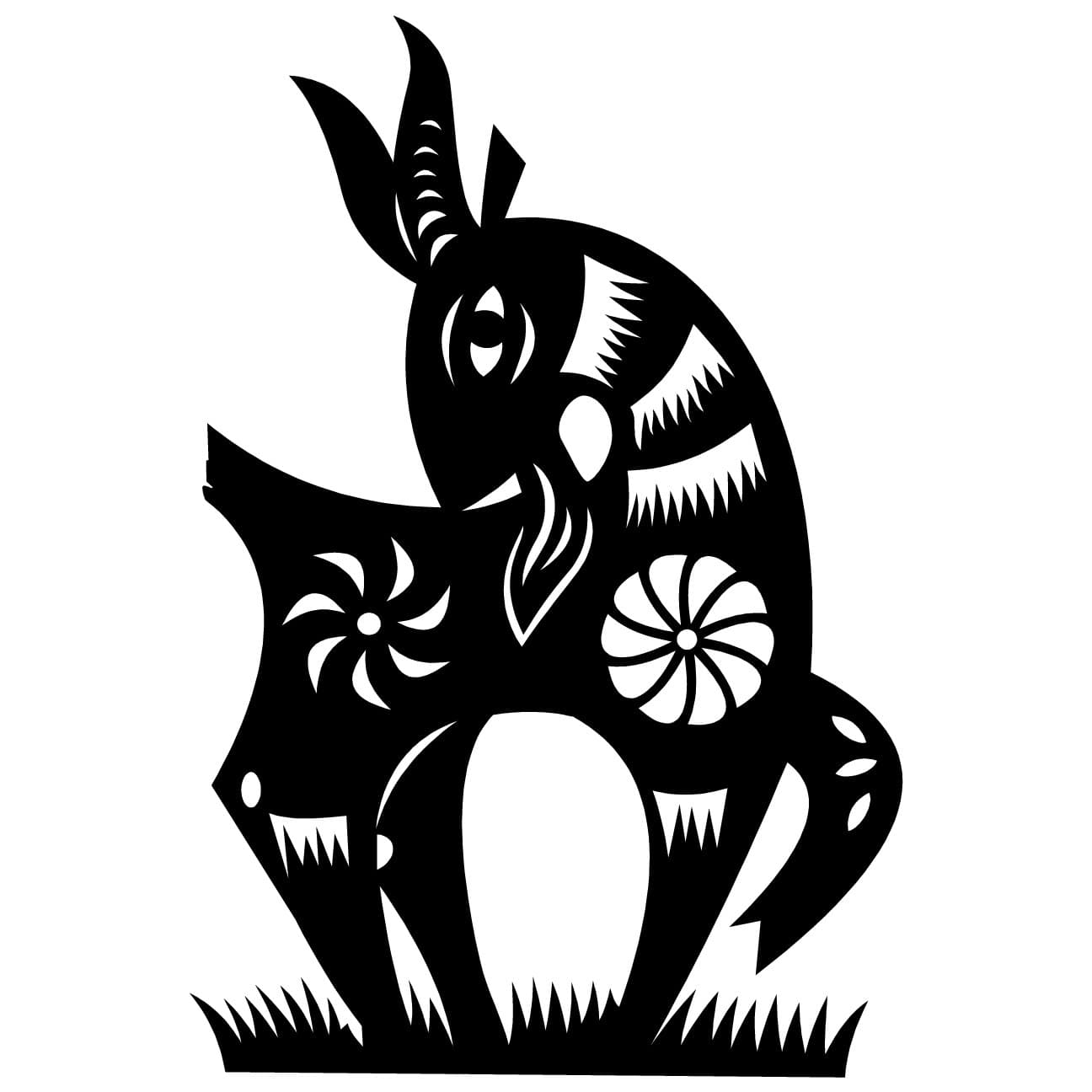 TheVinylGuru Goat Chinese Zodiac Wall Decal Sticker - Decal Stickers and Mural for Kids Boys Girls Room and Bedroom. Zodiac Wall Art for Home Decor and Decoration - Chinese New Year Silhouette Mural