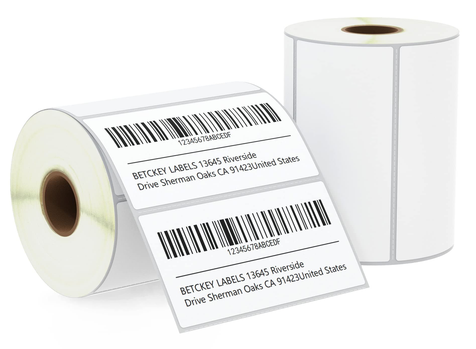 BETCKEY - 4" x 2" (102 mm x 51 mm) Barcode Shipping & Multipurpose Labels Compatible with Zebra & Rollo Label Printer,Premium Adhesive & Perforated [2 Rolls, 1500 Labels]