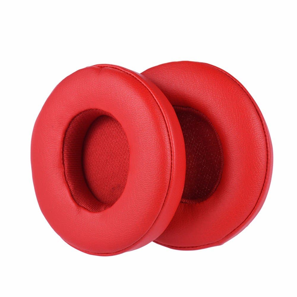 Cushions Exact Replacement Ear Pads Earbuds for Beats SOLO 2 / 3 Wireless On Ear Headphones ONLY (Red)