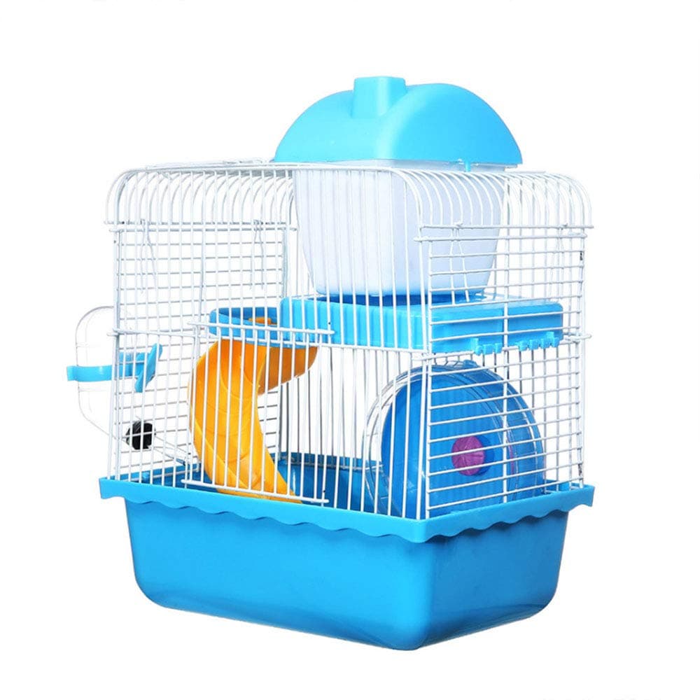 ANTOLE Small Habitrail Cristal Hamster Cage, Small Animal Habitat with Hamster Wheel, Stair Slide，Water Bottle and Hideout Luxury Complete Equipment