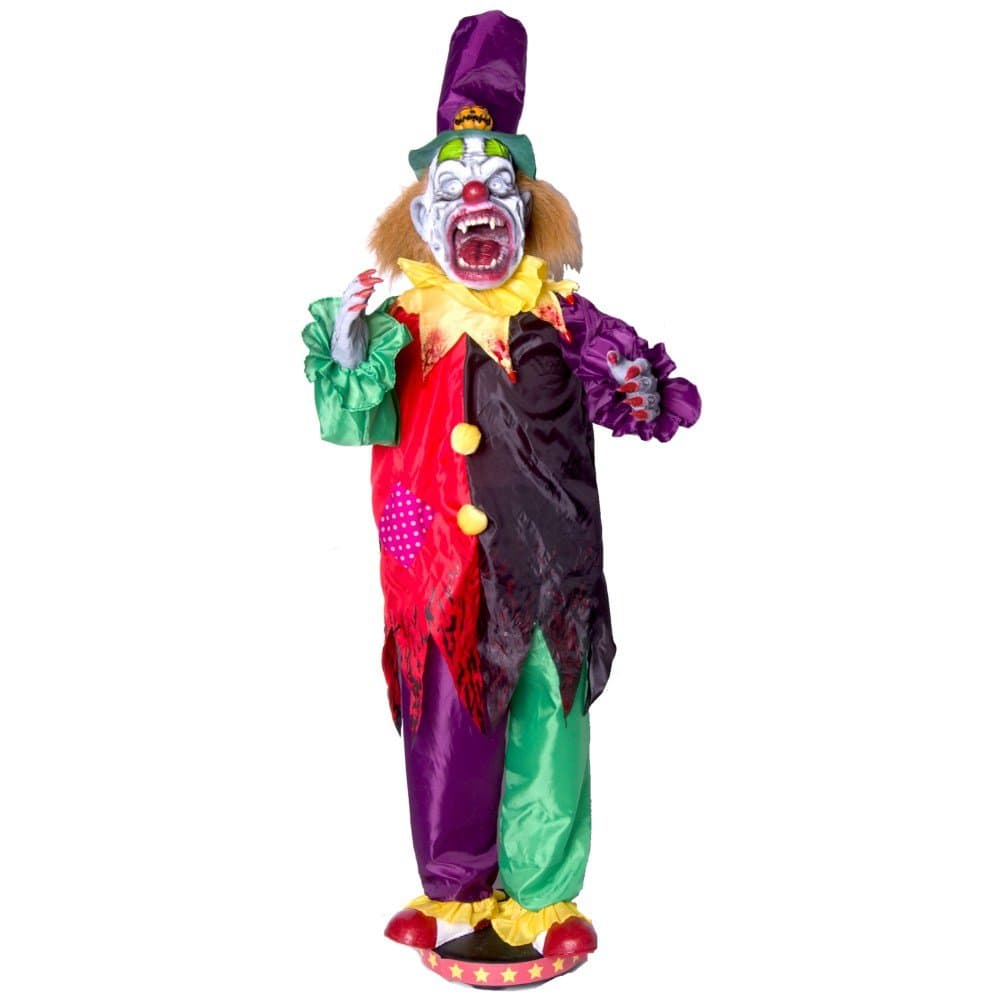 Morbid Mens Walking Clown With Teeth Animated Prop Black Medium