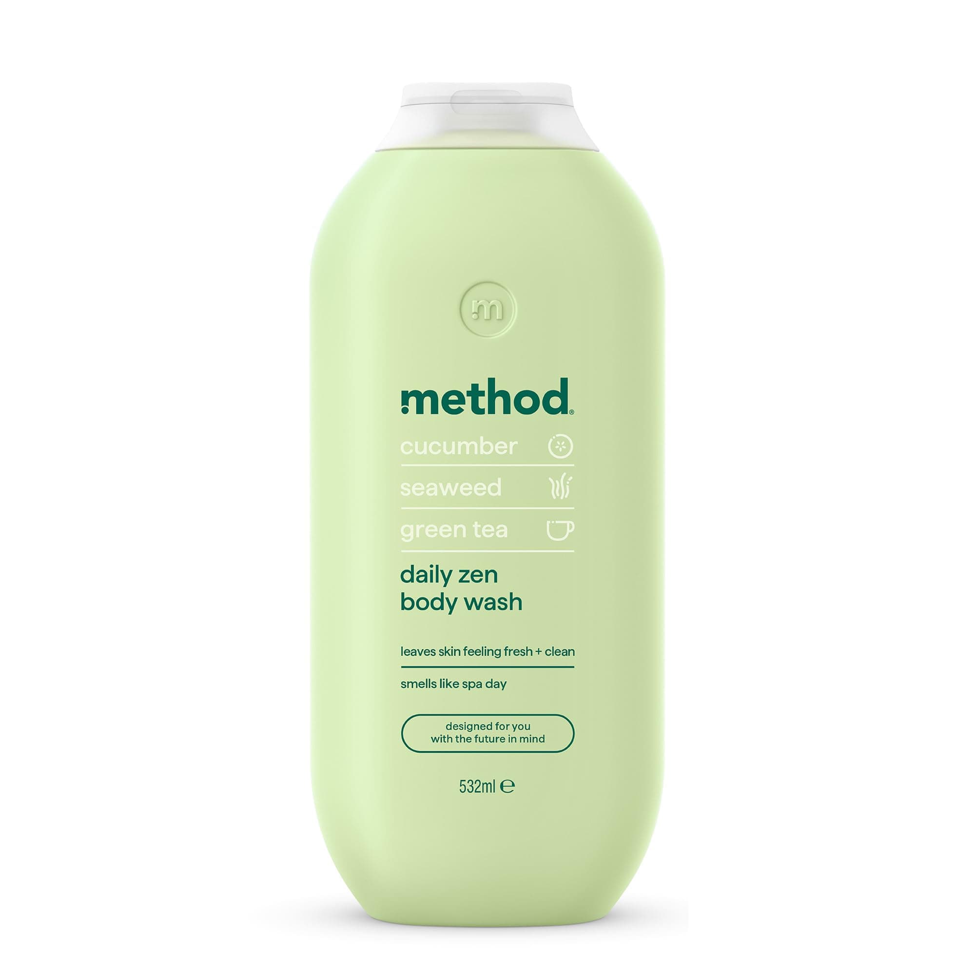 Method Body Wash, Daily Zen, Shower Gel, Vibrant Cucumber, Seaweed and Green Tea Scent, Pack of 1, 532ml