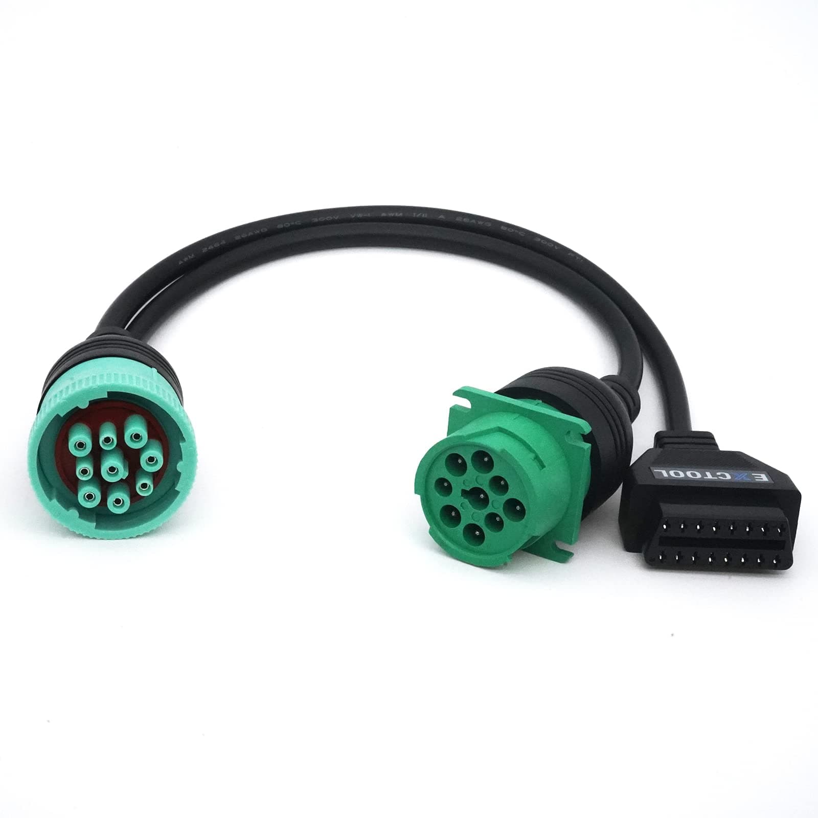 Green 9 Pin J1939 to OBD2