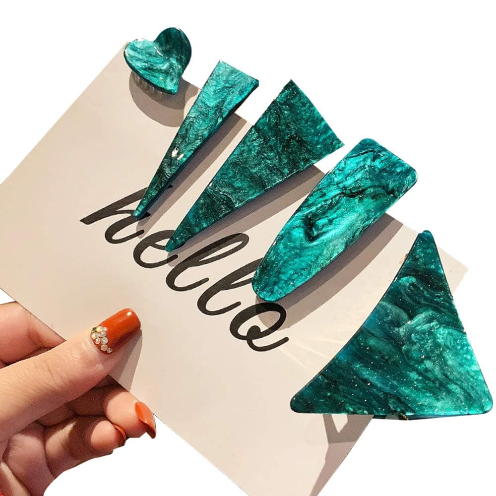 5 Pcs Acrylic Hair Clips Cute Starry Sky Alligator Hair Barrettes with Claws for Girls, Women, Funky Shapes