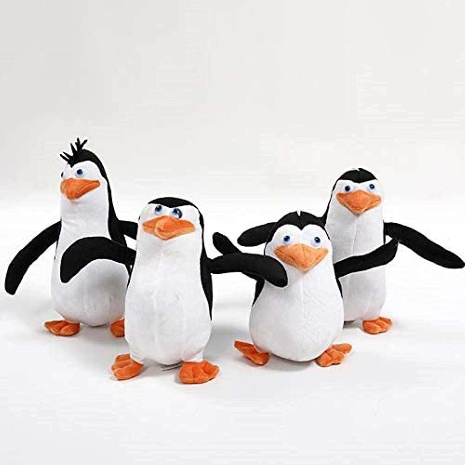 Nucifer 4 Pack Madagascar Plush Toys Madagascar Penguins Dolls Toys for Christmas Valentine's Day (8-11 inch)