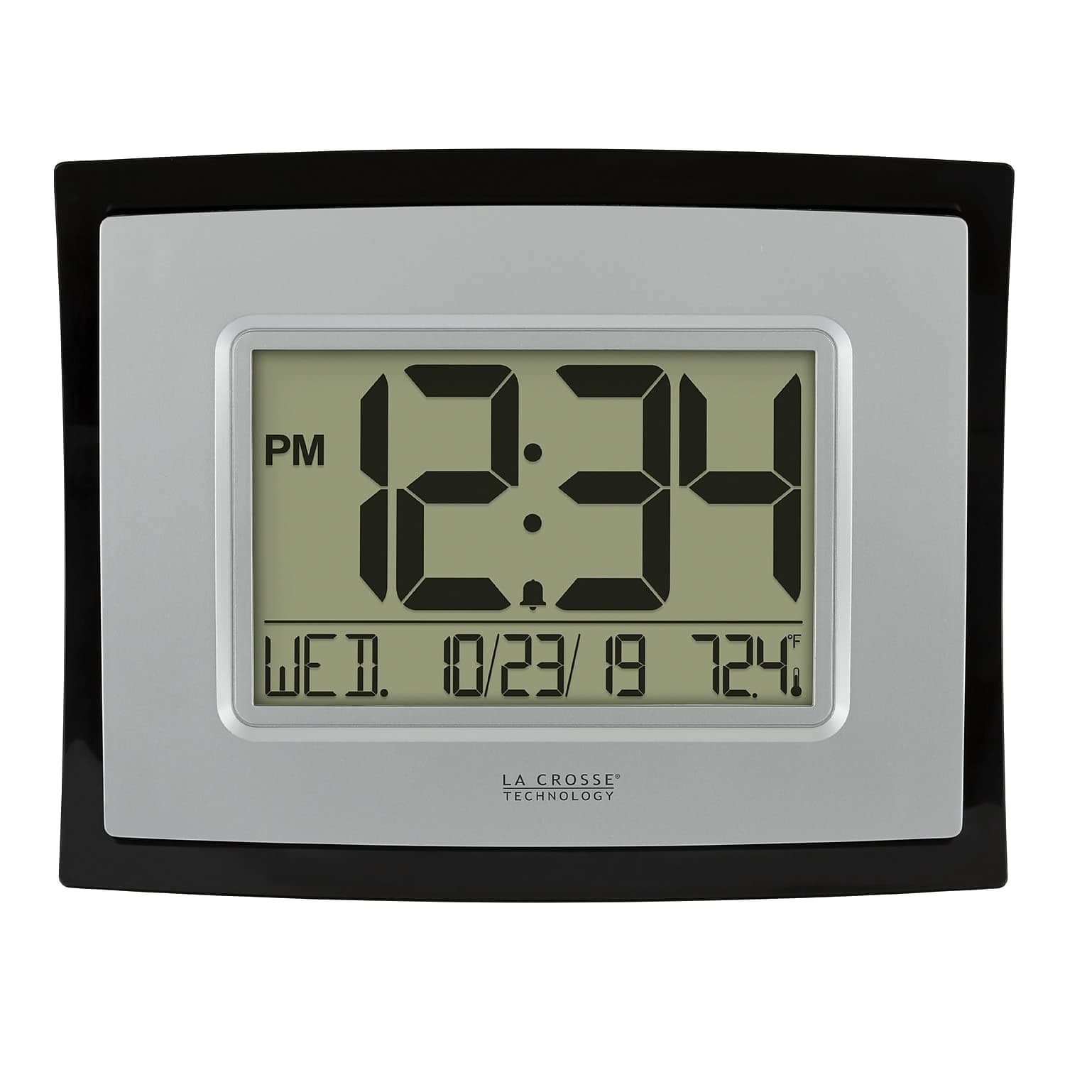 La Crosse Technology Plastic Digital Wall Clock (Silver, WT-8002U)