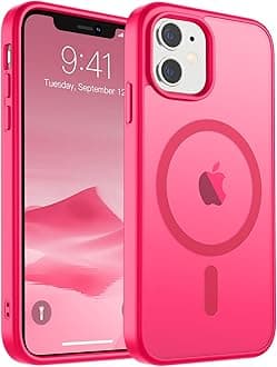 SUPFINE Magnetic for iPhone 11 Case [Compatible with MagSafe] [10 FT Military Grade Drop Protection] Slim Translucent Matte Shockproof with Anti-Fingerprint Phone Case,Hot Pink