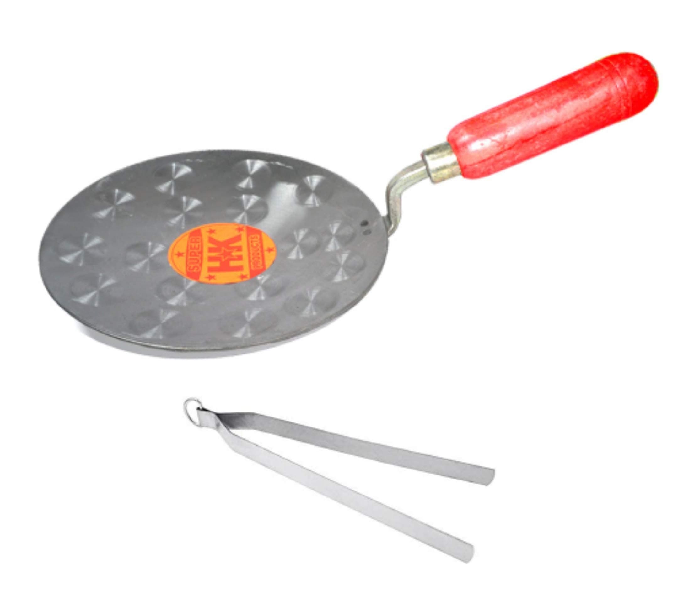 Combo of 2- Roti/Chapati tawa Iron/loha/lokhand 9.50 inch & Stainless Steel Chimta/Tong