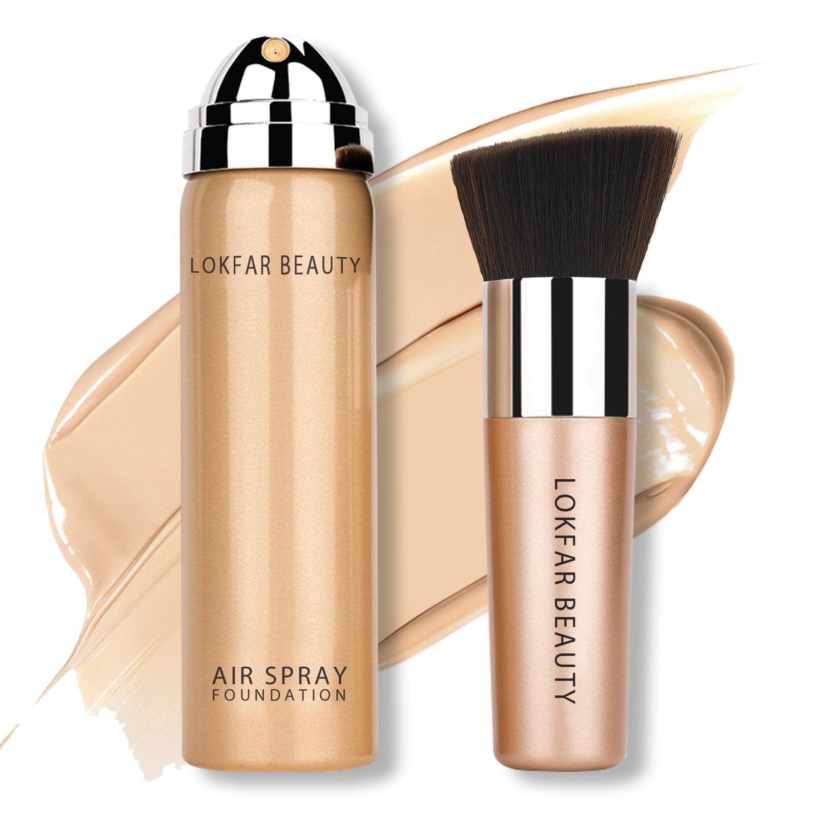AirBrush Foundation Spray, Silky Mist Spray Makeup Kit with Brush, Full Coverage Foundation for Smooth Radiant Finish, Formula Breathable Lightweight Hydrating | #02 Nude