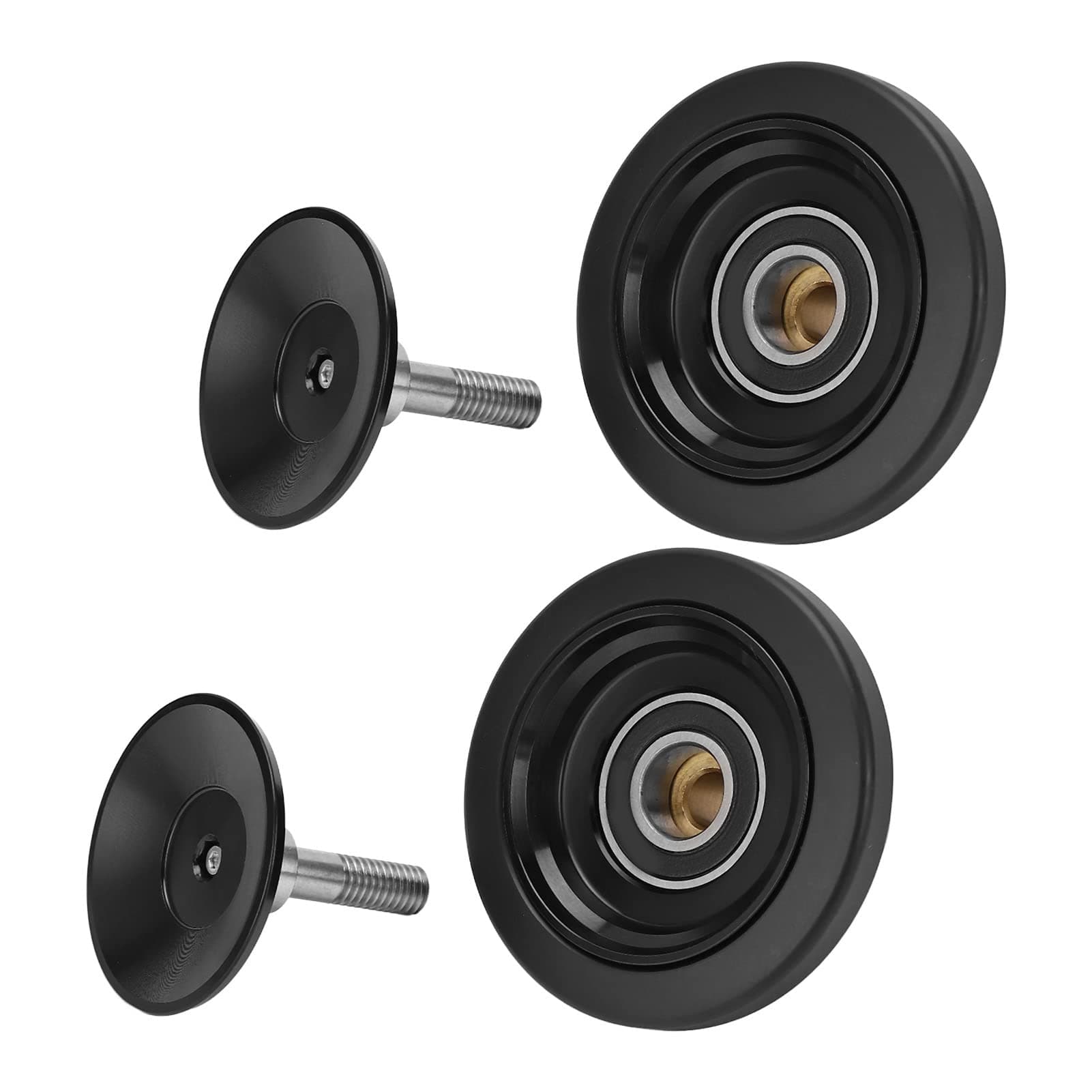 Folding Bike Easywheel, 1 Pair Folding Bike Easywheel Aluminum Alloy Anodizing Folding Bicycle Simple Wheel Black