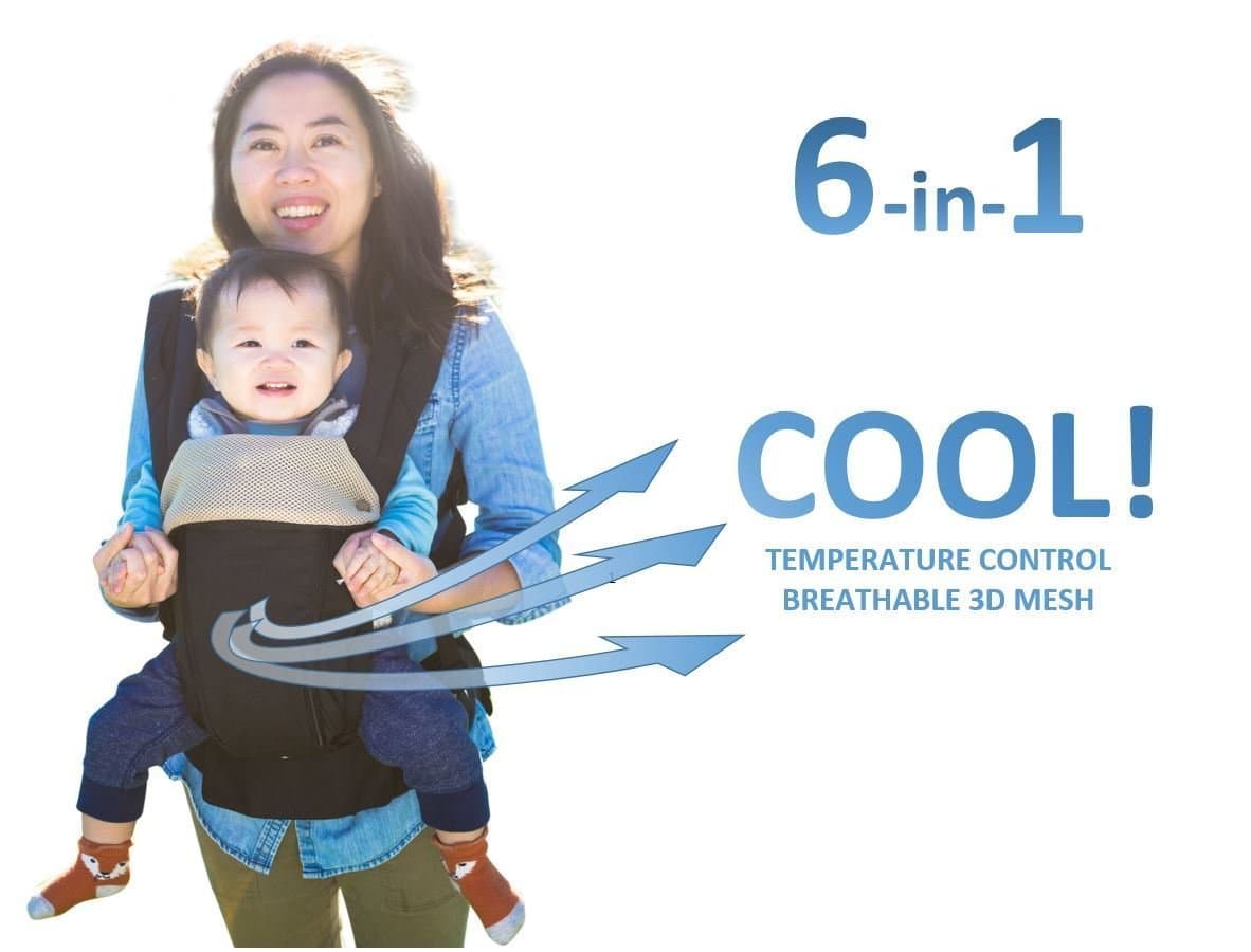 360 Ergonomic Baby Carrier - All Season Baby Sling - 6 Position, Easy Breastfeeding, One Size Fits All - Adapt to Growing Baby (Newborn, Infant & Toddler). Great Hiking Backpack Carrier