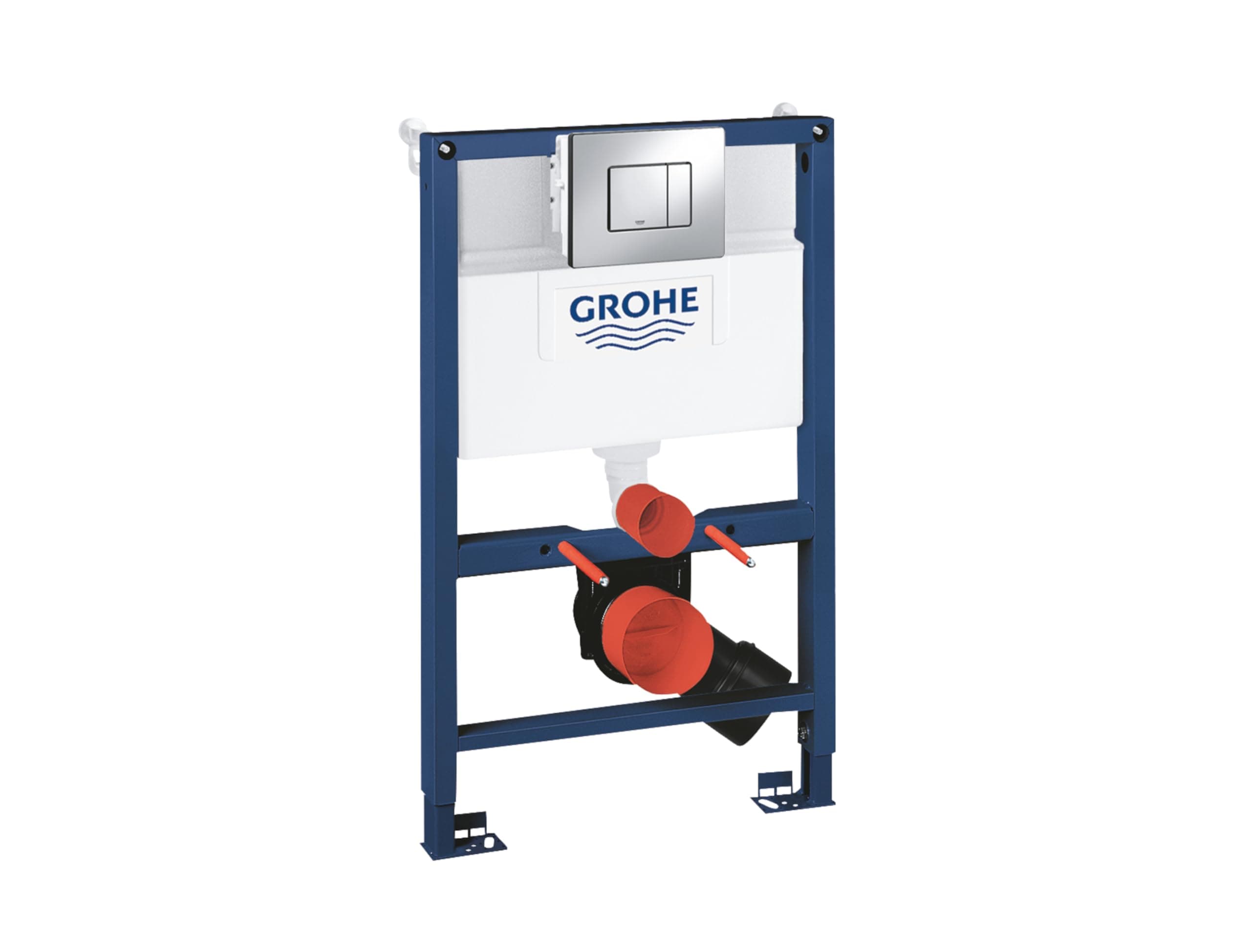 38773000 Rapid Sl 3-in-1 Set for Wall-Hung Toilet, 0.82 m (Wall Brackets and Skate Cosmopolitan Chrome Flush Plate)