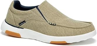 OrthoComfoot Men's Orthopedic Comfortable Slip-On Shoes with Arch Support, Orthotic Loafers for Plantar Fasciitis, Canvas Leisure Vintage Flat Walking Shoes for Foot and Heel Pain Relief