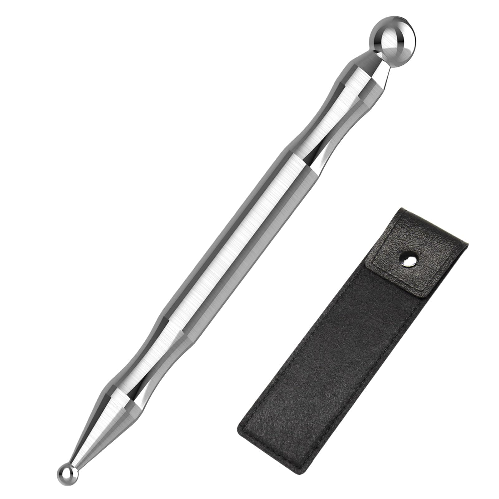 Stainless Steel Acupuncture Pen for TMJ Relief, Jaw Massager Pen for Jaw Clenching, Acupressure Facial Tool for Face Reflexology and Full-Body Pressure Point Massage