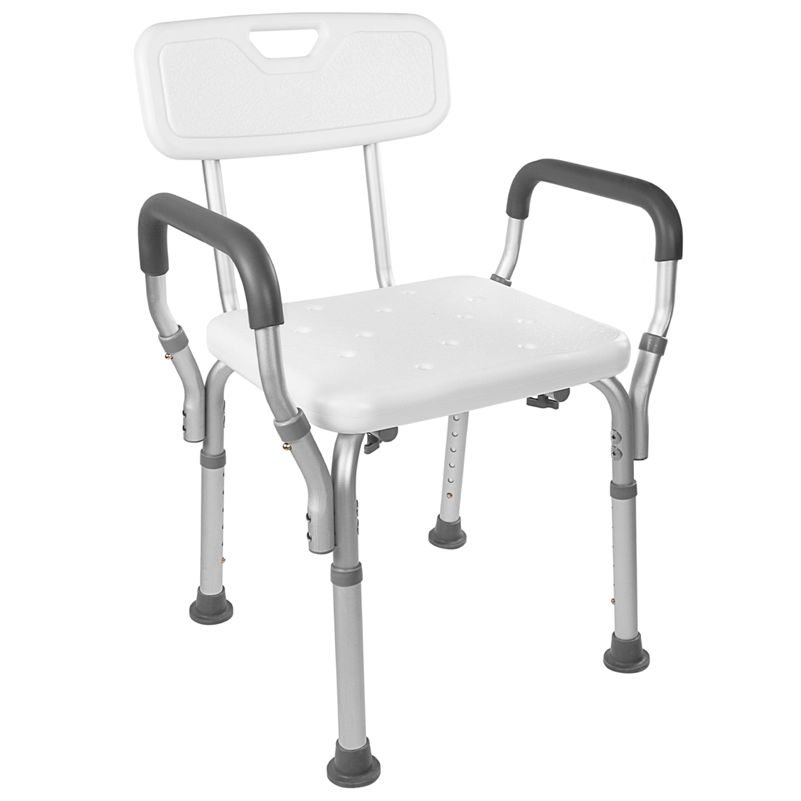 Medical Tool-Free Assembly Spa Bathtub Shower Lift Chair, Portable Bath Seat, Adjustable Shower Bench, White Bathtub Lift Chair with Arms