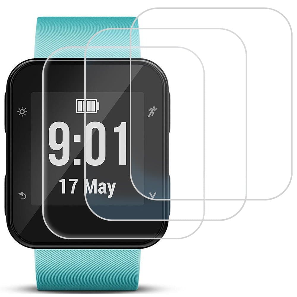 AFUNTA Screen Protector Compatible Garmin Forerunner 35, 3 Pack Tempered Glass Film Anti-Scratch High Definition Full Coverage Cover for Smartwatch