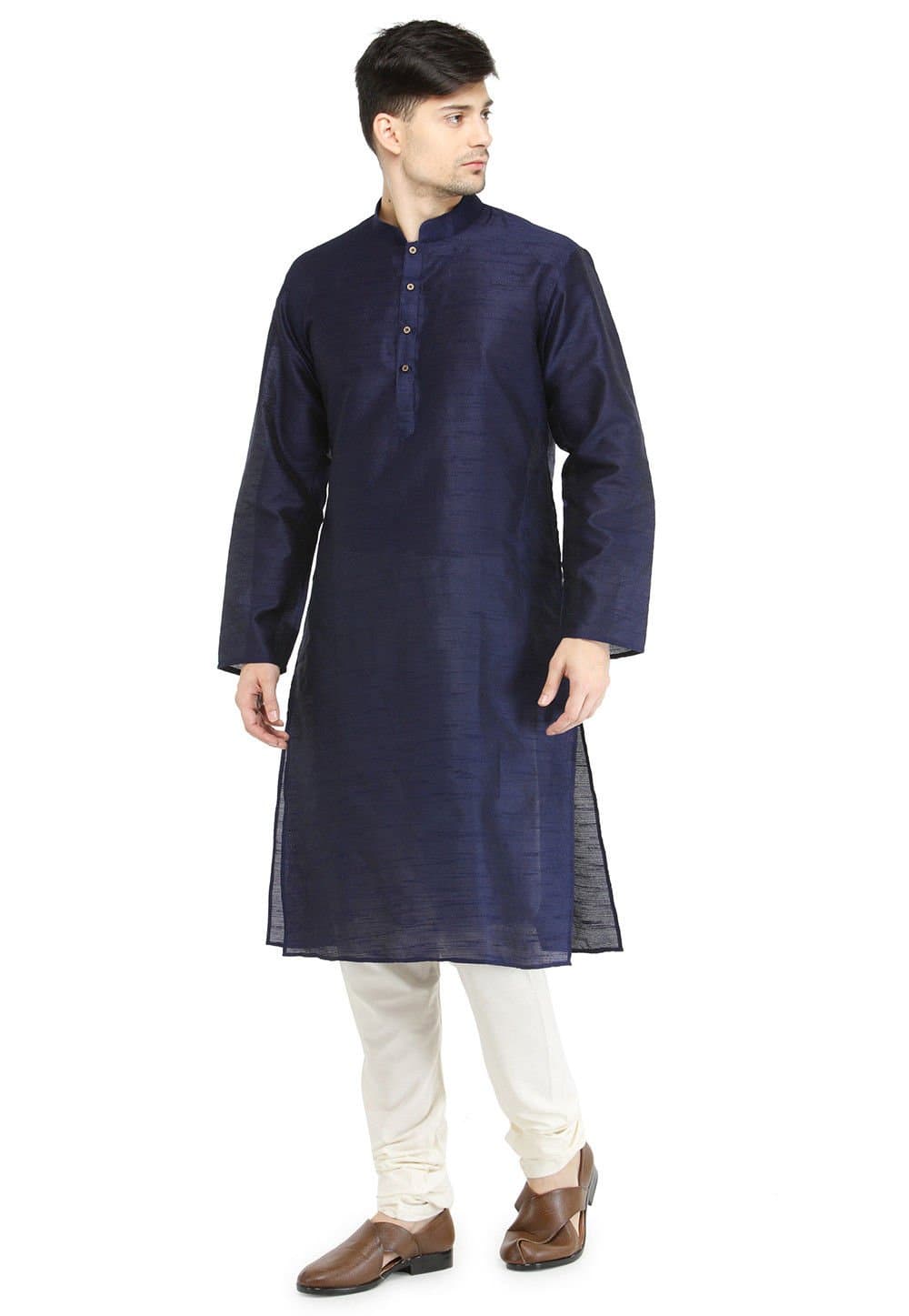 Indian Men's Kurta Pyjama Set Wedding Festive Party Dress Dupion Silk Set S-5XL