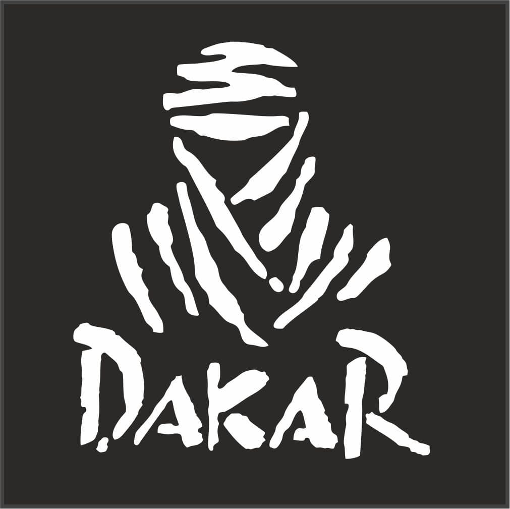 Dakar Rally Helmet Motorcycle Decal Sticker M1 2 3/4"x 2 1/4" Reflective White