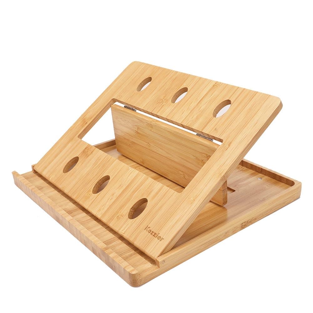 Bamboo Foldable Laptop Stand Holder Adjustable Notebook Computer Tablet Desk Bed Heat Dissipation Mount for Macbook,Netbook,Ultrabook