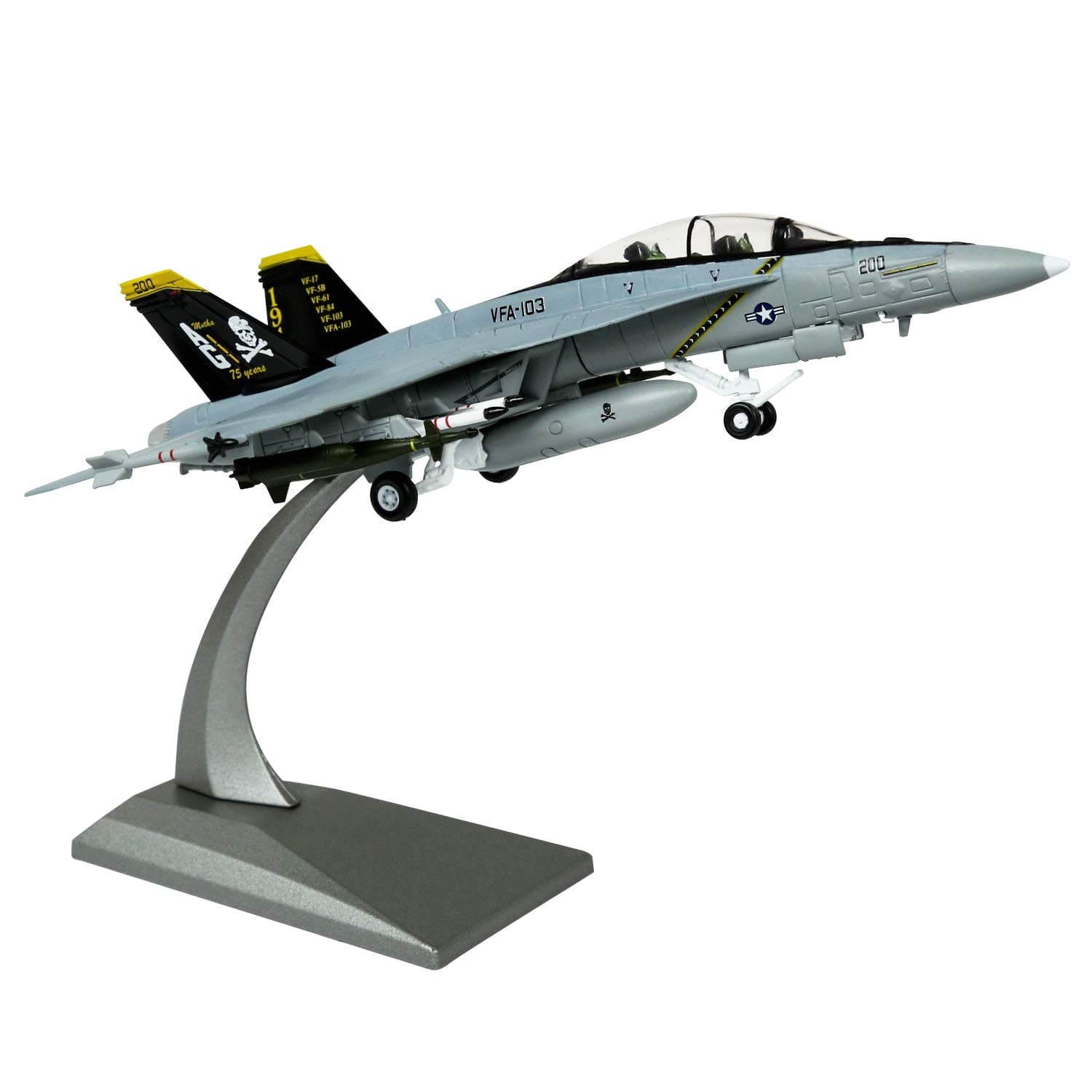 HANGHANG 1/100 Scale F/A-18 Hornet Strike Fighter Attack Plane Metal Fighter Military Model Fairchild Republic Diecast Plane Model for Commemorate Collection or Gift