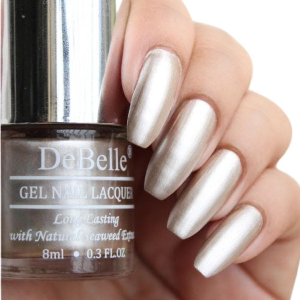 DeBelle Gel Nail Polish Chrome Beige (Metallic Beige Nail Polish) -8ml
