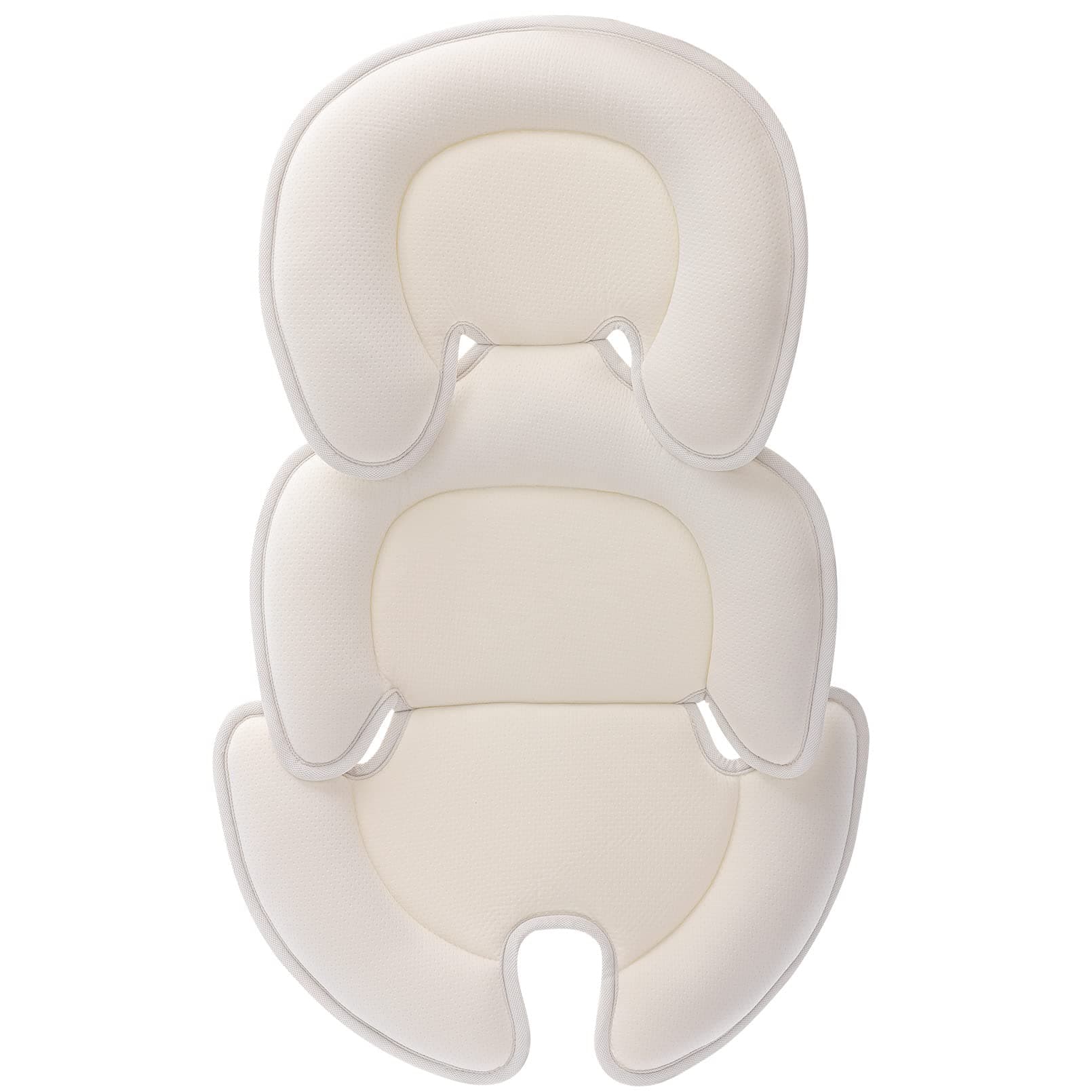 Head and Body Support Pillow Infant Car Seat Insert for Newborn to Toddler Stroller Cushion for Baby Shower Gifts (White)