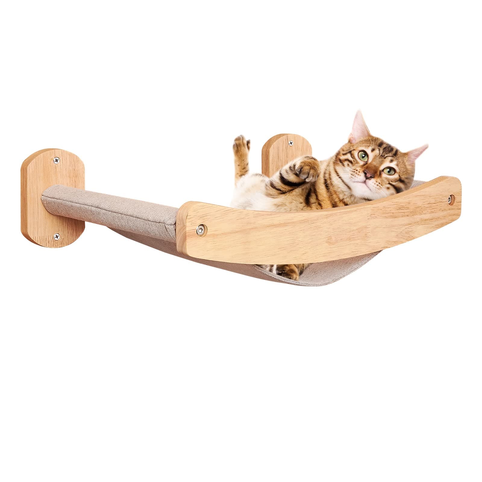 Cat Hammock Shelf - Indoor Modern Wall Furniture & Bed, Large Floating Shelves and Perches, Sturdy Soft Bed for Climbing, Playing, Sleeping, Lounging