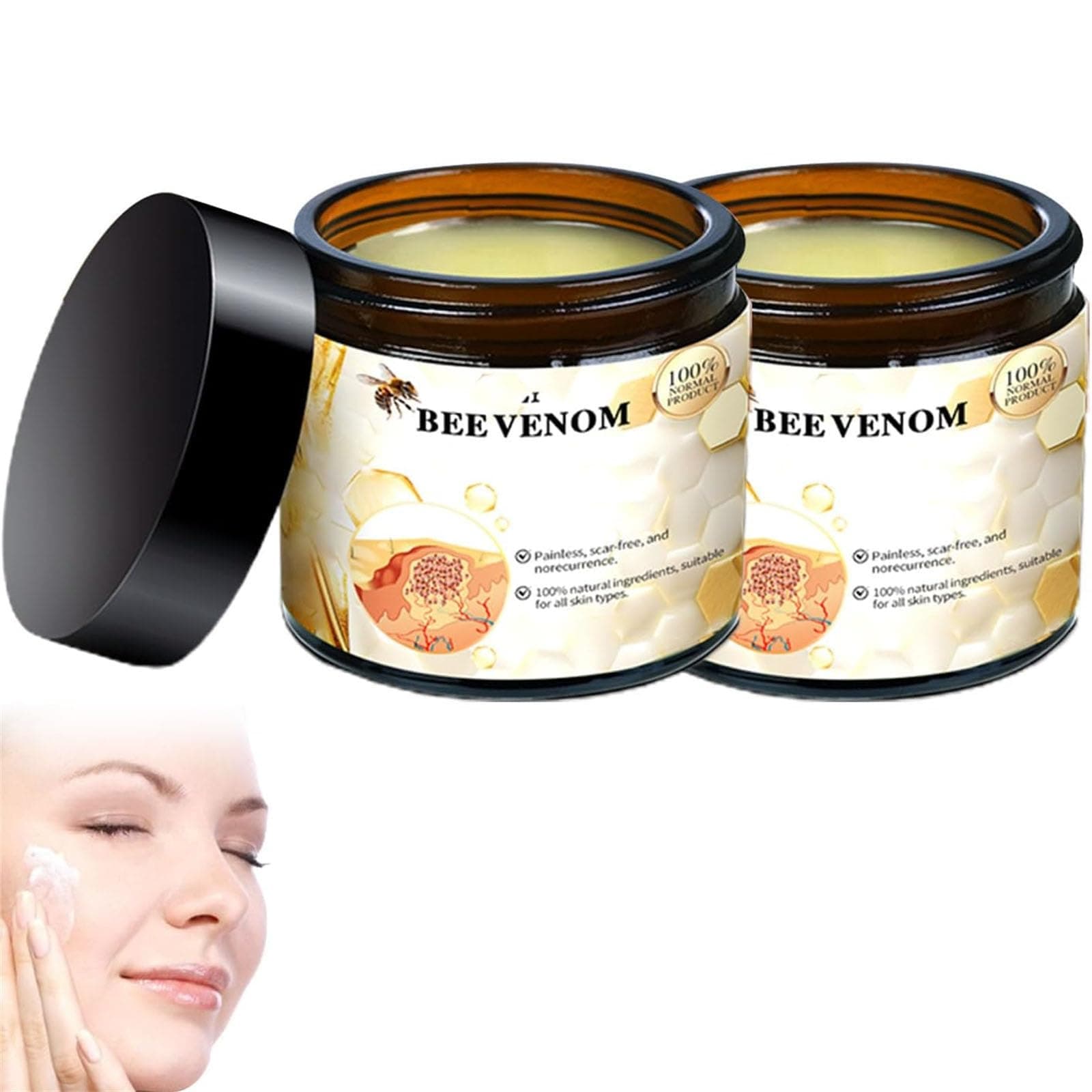 Turonu Bee Venom Treatment Cream, Bee Venom Gel, Turonu Bee Venom Cream, Professional Bee Venom Correcting Gel, Professional Bee Venom Repair Cream For All Skin Types (2Pcs)