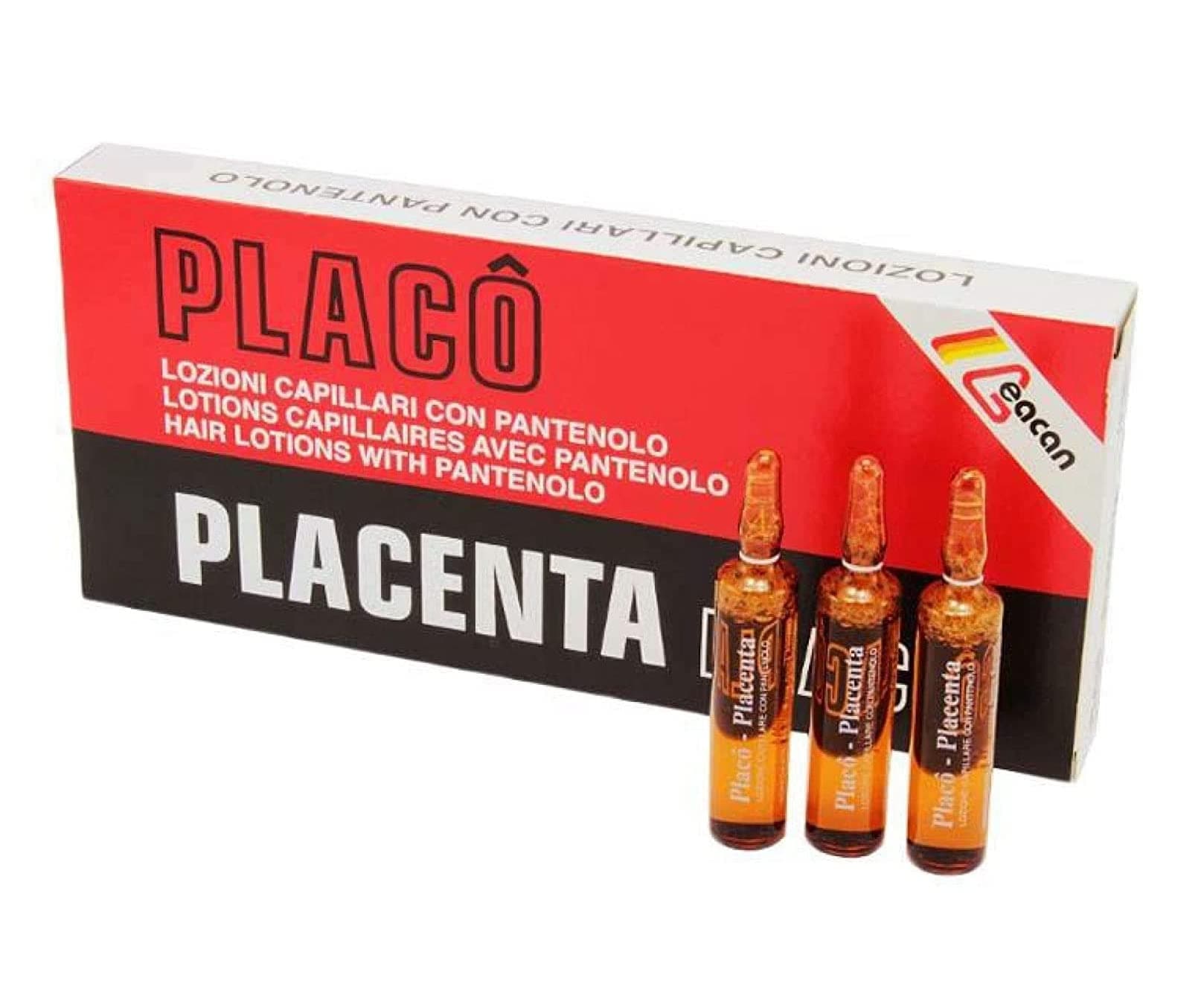 Placo Hair loss Placenta for hair intensive treatment [12 vials 0,35 oz] Intensive Revitalizing Treatment Against Hair Loss