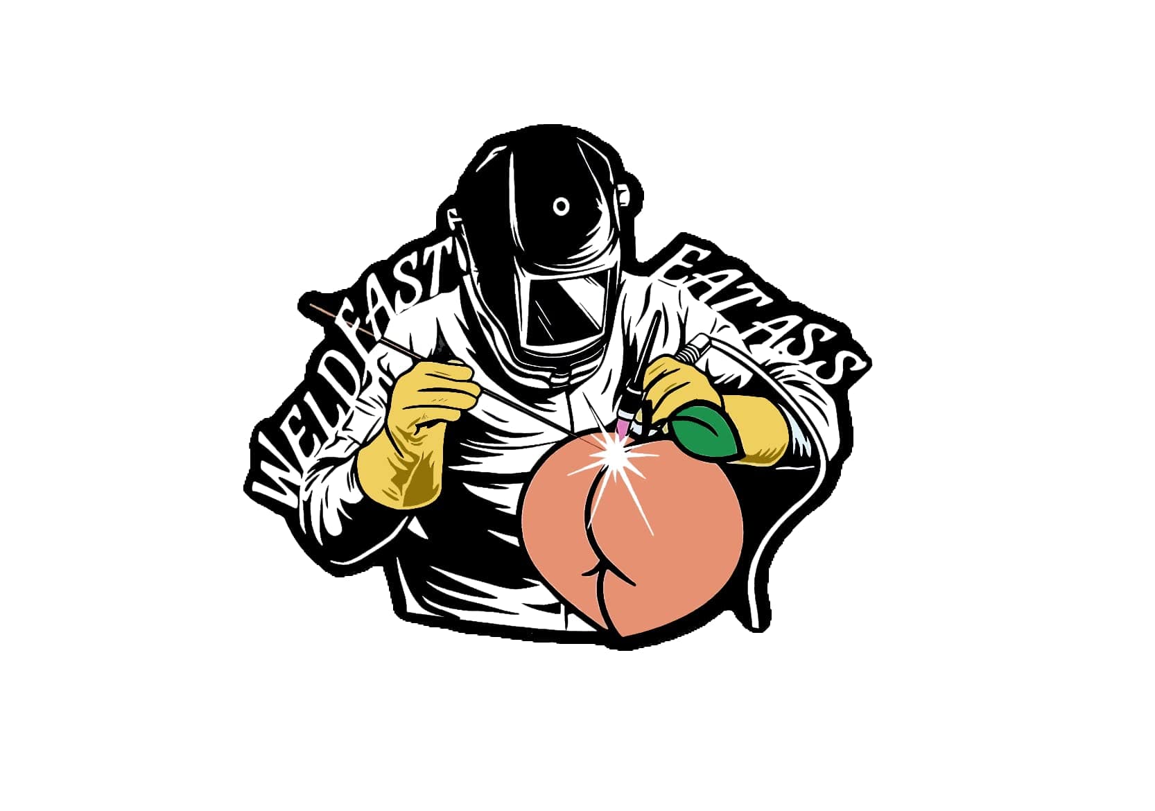 Weld Fast Eat A** Waterproof Vinyl Sticker, Welder Sticker, Fitter, Blue Collar Decal, Funny Helmet Sticker for Men/Women, Hardhat Helmet Sticker, Tool Box Sticker