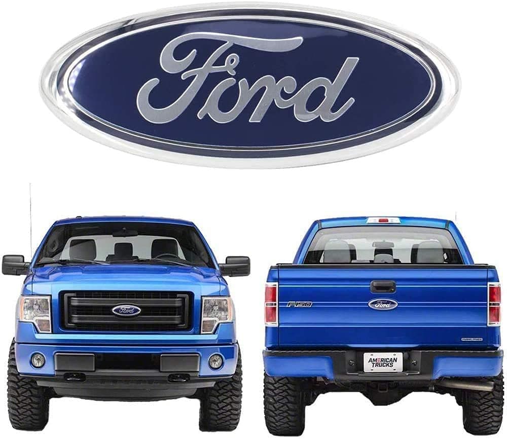 9 Inch Front Grille Rear Tailgate Emblem for Ford, 9"X3.5" Oval Badge Name Plate for F150 2004-2014, 2005-2007 F250 F350, 11-14 Edge, 11-16 Explorer, 06-11 Ranger (Blue)